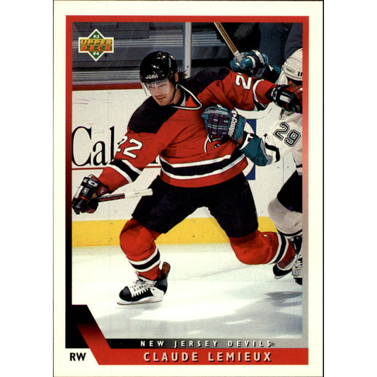 Hockey Claude Lemiuex New Jersey Devils 1993 Upper Deck #391