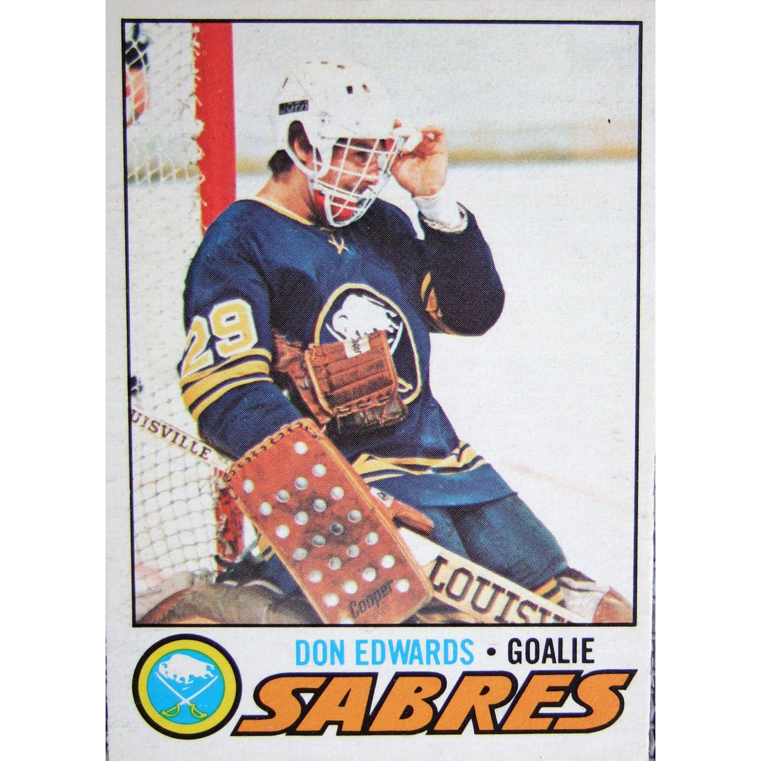 Hockey Don Edwards Buffalo Sabres 1977 Topps #201