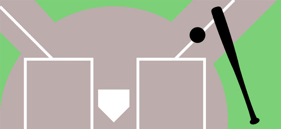 Baseball field, bat, and ball drawing